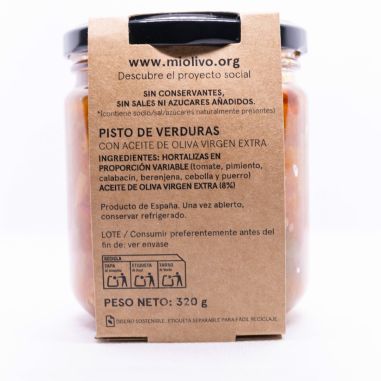 Pisto de verduras con pimiento asado 320 g | Producto solidario
