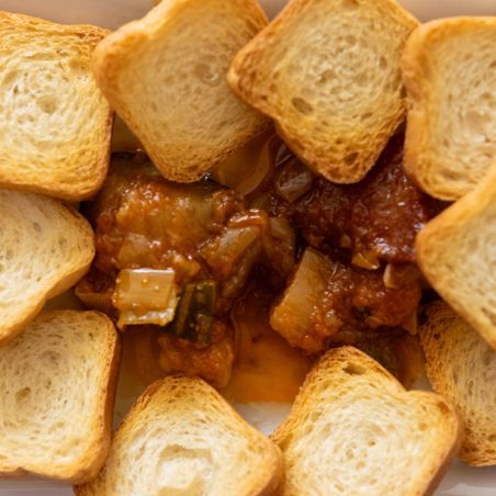 Pisto de verduras con pimiento asado 320 g | Producto solidario